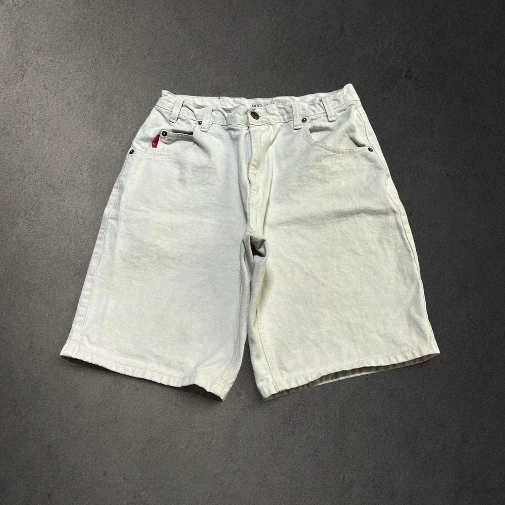 Y2K 2000s Baggy Grunge Indie Skater Hip Hop White Denim Jorts